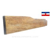 Yugoslavian M70 AK47 Butt Stock Elm Wood, has Water Spots / Stained, w/ Butt Pad *Unused*