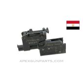 Egyptian AKM Front Trunnion, With Rear Sight Block Assembly, Western Numerals on Sight Leaf *Good*