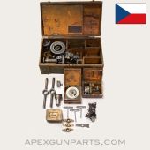 Skoda 75mm Model 1928 Mountain Howitzer Accessory Kit in Wood Chest, Czech, USED