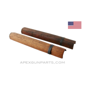 M1 Garand Rear Handguard with Clip, Wood, Cracked, *As Is* 
