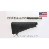 Colt M16A1 Buttstock, w/ Buffer and Spring, Cracked Buttpad *Good* 
