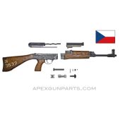 Czech VZ-58 Wood Stock Parts Set w/Populated Barrel, Torch Cut Receiver, No Muzzle Nut, Gray Finish, 7.62x39 *Good*