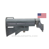 Colt M16A1 Carbine Stock Assembly, 3-Position Adjustable, Black Fiberlite, w/Buffer/Tube & Spring, Standard Castle Nut, *Good* 