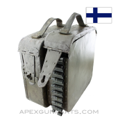 Finnish Maxim M1910 Ammo Can, w/200rd Belt, Early Riveted Can  7.62X54r *Good* 