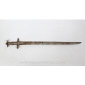 18th Century Indian Talwar Battle Short Sword, w/ Bends, Broken Handles, Rust & Repairs *Poor Condition /  Heavy Use* 