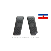 Yugoslavian M70A Grip Set, Left and Right, Black Plastic, *Good* 