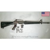 Colt Armalite Model 01 AR15 / M16A1 Parts Kit, 20" Barrel, A1 Stock and Triangle Handguards, Early Brown Fiberglass Pistol Grip, .223mm *Good*