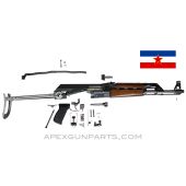 Yugoslavian M70AB2 Underfolder Parts Set, w/ *NEW* U.S. Barrel, Bulged Trunnion, 7.62X39, Blued *Good*