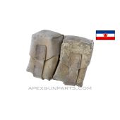 Mauser Rifle Ammunition Pouch, Two Pocket, Leather, Yugoslavian *Fair*