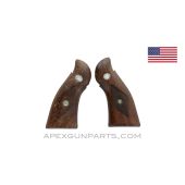 Ruger Police Service Six Pistol Grip Set, Square Butt, .38, Wood, *Good* 