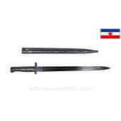 Yugoslavian M1924 Mauser Bayonet & Scabbard, UnMarked 14.5 Inch Long Blade, Blued, *Excellent*