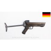 MP-40 Lower Receiver and Grip Frame with Folding Stock, Complete, Brown Bakelite *Good* 