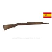 Spanish M44 Mauser Stock Set, No Sling Bar & Barrel Band Spring, Cracked, 38", *Good* 