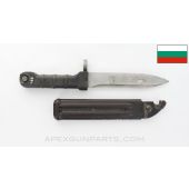 Bulgarian Arsenal Circle 10 AK-74 Bayonet w/ Black Polymer Grip & Plum Polymer Scabbard *Good*