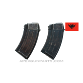 Type RDW-2 AK Magazine, 20rd, 7.62x39, Albanian, Blued Steel, *Good* 
