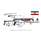 Yugoslavian M70AB2 Underfolder Parts Set, w/*Very Good* 16" Yugo Takeoff Barrel, Bulged Trunnion, 7.62X39, Blued, *Good to Very Good* 