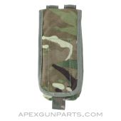British SA80 Single M16 Magazine Pouch w/Flap, MOLLE / Osprey System, Woodland Pattern Nylon *NOS* 