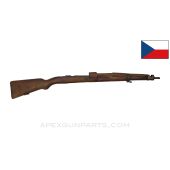 Czech VZ-24 Mauser Stock Set, Complete, w/ German WW2 Plugged Wrist Swivel, VVV Marked, 38", Wood, *Fair*