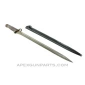 Yugoslavian M1924 Mauser Bayonet & Scabbard, BT3 Marked, 14.5 Inch Long Blade, In the White, *Good to Very Good* 