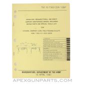 Kitchen Company Level Field Feeding Technical Manual, Paperback, April 1987, TM 10-7360-209-13&P *Good*