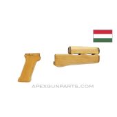 Hungarian AK-63D / AKM Wood Handguard Set w/Pistol Grip, Refinished *Fair* 