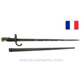 Model 1874 Gras Epee Bayonet & Scabbard, 20.5" "T" Blade, French *Poor, Sold As Is* 