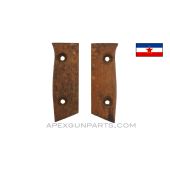 Yugoslavian M1924 Mauser Bayonet Grip Halves, Left & Right, Wood *NOS*