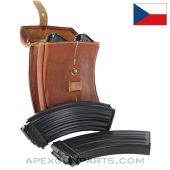 VZ58 30Rd Magazines, Four, W/Leather Pouch, 7.62X39, *Excellent*