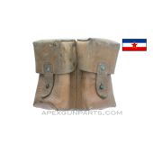 SKS Ammunition Pouch, Two Pocket, Leather, Yugoslavian