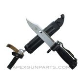 Bulgarian Type 3 AKM/ AK-74 Bayonet & Scabbard, Painted Black, *Very Good*