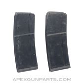 AR-15 / M16 Project Magazines, Set of 2, 30rd Synthetic with Steel Reinforced Top, Israeli Orlite, Black *Good / AS-IS* 