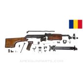 Romanian RPK Parts Kit, w/ Type 1 Adjustable Bipod, Club Stock, Matching (4 Parts), 7.62x39 *Excellent* 