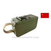 PKM Assault Ammo Can w/ Links, 100rd, Soviet Era Matte Green, 7.62X54R  *Good* 