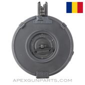 AK-47 75rd Drum, Back Loading, Romanian Made, Functional Issues, 7.62X39 *AS IS / USED / Project * No Returns