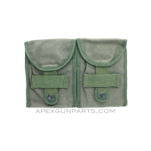 .308 20rd Magazine Pouch, 2 Pocket, OD Green Canvas, Late *Fair* 