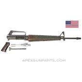 Colt 601 M16 Upper Assembly, 20" Barrel, w/ Bolt Carrier Assy. & Chrgng Hndl, Brown Pistol Grip & Hand Guards, Duckbill Flash Hider *Good* 