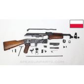 Polish KbK Model "N" Milled AK-47 Parts Kit, w/ Cut Receiver, Wood, Matching, Scope Rail, 7.62X39 *Good*