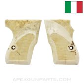 Galesi 9 Pistol Grips, White, Plastic, No Screws, Cracked, 25ACP *Fair*