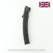 Sterling Magazine, L1A2, 34rd, Broken Retainer Spring, 9mm, *Good*