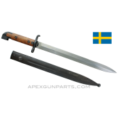 Swedish M1914 Carbine Bayonet & Scabbard, Wood Handle, *Very Good* 