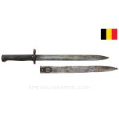 FN Model 24 Mauser Bayonet with Scabbard, Round Frog Stud *Poor* 
