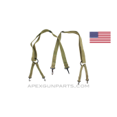 M-1941 USMC Suspenders, Khaki Canvas or OD Green, Set of 2, *Good* 