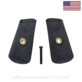 Mauser 1921 "Bolo" Grips, w/ Screw, Black Polymer, Checkered, *New Manufactured*