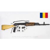 Romanian M63 AK Parts Kit, w/16 Inch CL CHF Populated Barrel,  Wood Stock, Slotted Flash Hider, 7.62x39 *Very Good*