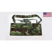M249 / M240B Spare Barrel Bag, w/ Shoulder Strap, Woodland Camo Pattern *NOS*