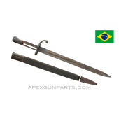 Brazilian 1908 / 34 Mauser Sword Bayonet & Scabbard, 14-7/8" Blade, Incomplete, *Poor* 