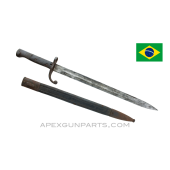Brazilian 1908 / 34 Mauser Sword Bayonet & Scabbard, 14-7/8" Blade, *Good* 