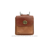 M1 Carbine 15rd Magazine Belt Pouch, Holds 2, Brown Leather, Colombian, *Very Good* 