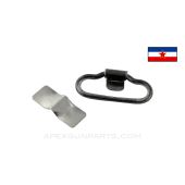 Yugoslavian M70 Rear Sling Swivel, w/ Replacement Plate For Fixed Stock Rifle *Good*