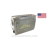 USGI M1A1 .30 Cal. Ammo Can, Steel w/Carry Handle & Mounting Latch, OD Green, *Very Good* 